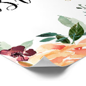 秋かぼちゃブルゴーニュブライダルシャワーウェルカムサイン ポスター (角)