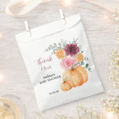 秋かぼちゃブルゴーニュ赤面ピンクフローラ感謝していユー フェイバーバッグ (クリップ留めされた状態)