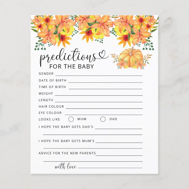 秋かぼちゃベビー予測及びアドバイス (正面)