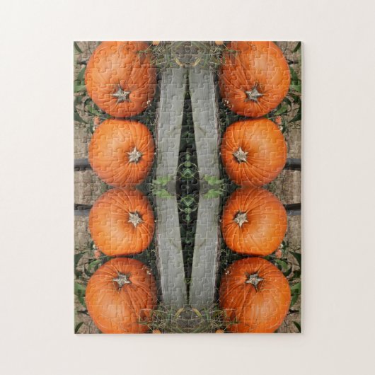 秋かぼちゃペア抽象芸術 ジグソーパズル (縦)