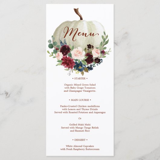 秋かぼちゃメニュー –  メニュー (正面)