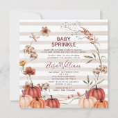 秋かぼちゃワイルドフラワーストライプズベビー散布機 招待状 (正面)