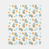 秋かぼちゃワゴンパターン秋の青 フリースブランケット (正面)