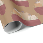 秋かぼちゃワゴンブラウンボホラッピング紙 ラッピングペーパー (ロールコーナー)