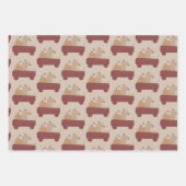 秋かぼちゃワゴンブラウンボホ ラッピングペーパーシート (正面3)