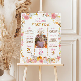 秋かぼちゃ女の子1年目マイルストーンポスター ポスター