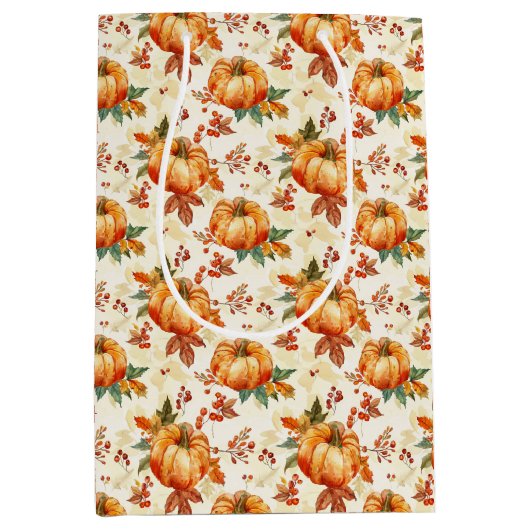 秋かぼちゃ季節 ミディアムペーパーバッグ (正面)