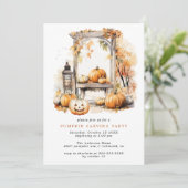 秋かぼちゃ彫刻 |ファミリーキッズハローウィンパーティ 招待状