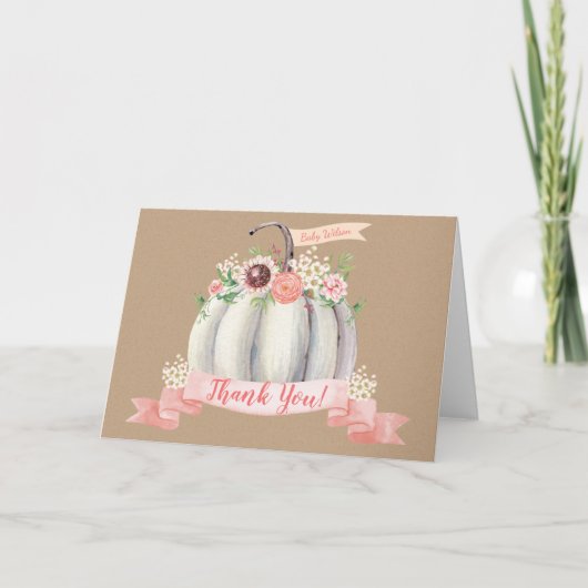 秋かぼちゃ折りサンキューカード カード (正面)