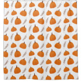 秋かぼちゃ模様シャワーカーテン シャワーカーテン (正面)