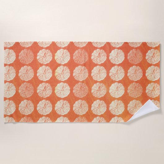 秋かぼちゃ模様 ビーチタオル (正面)
