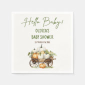 秋かぼちゃ男女兼用赤ちゃんシャワー スタンダードカクテルナプキン (正面)