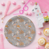 秋かぼちゃ畑と紅葉とキノコ ペーパープレート (パーティー)