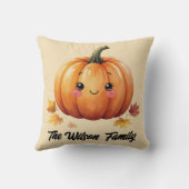 秋かぼちゃ秋オレンジ色の水色 クッション (裏面)