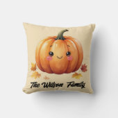 秋かぼちゃ秋オレンジ色の水色 クッション (正面)