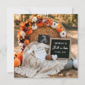 秋かぼちゃ花妊娠発表 招待状 (正面)