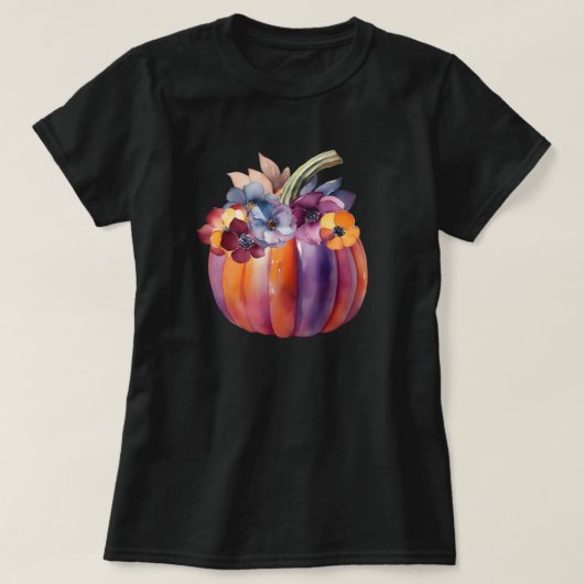 秋かぼちゃ花 Tシャツ (デザイン正面)