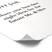 秋かぼちゃ葉のブライダルシャワー日付アイディア標識 ポスター (角)