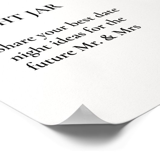 秋かぼちゃ葉のブライダルシャワー日付アイディア標識 ポスター (角)