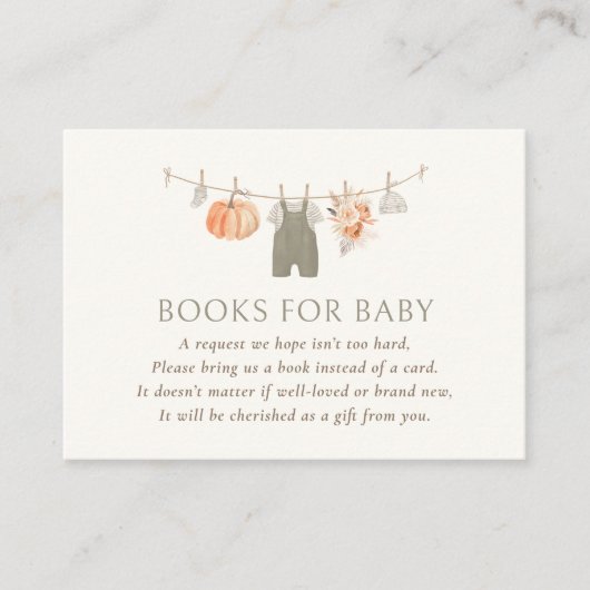 秋かぼちゃ赤ちゃん衣装本ベビー エンクロージャーカード (正面)
