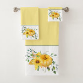 秋かぼちゃ、ひまわり、緑 バスタオルセット (インサイチュ)