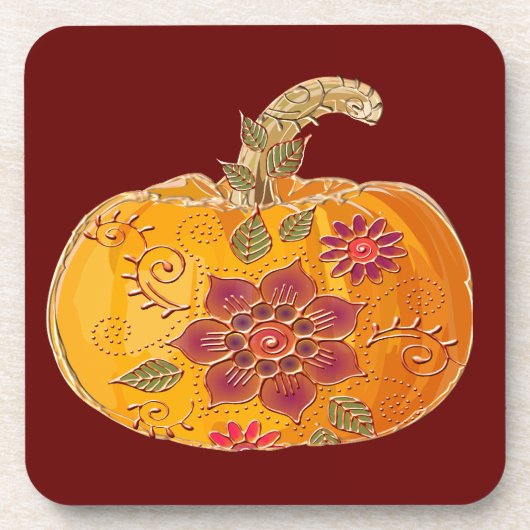 秋かぼちゃ（花） コースター (正面)