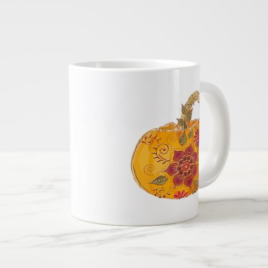秋かぼちゃ(花) ジャンボコーヒーマグカップ (正面右)