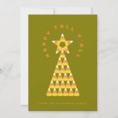 秋からクリスマスグリーティングカード – キャンディーコーンツリー カード (正面)