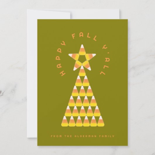 秋からクリスマスグリーティングカード – キャンディーコーンツリー カード (正面)