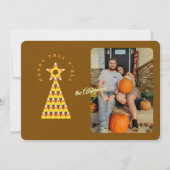 秋からクリスマスフォトカード – Candy Corn Tree カード (正面)