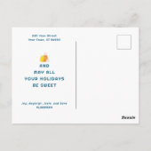 秋からクリスマスポストカードティール（緑がかった色） – キャンディコーンツリー ポストカード (裏面)