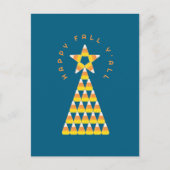 秋からクリスマスポストカードティール（緑がかった色） – キャンディコーンツリー ポストカード (正面)