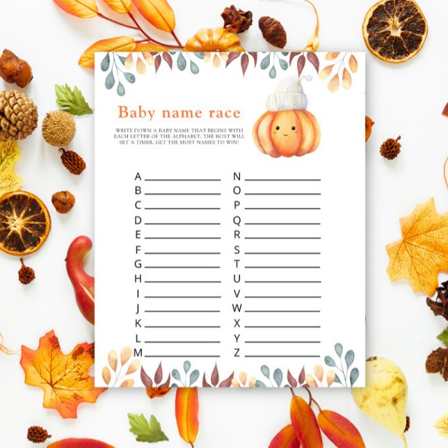 秋かわいいカボチャ – ベビー名レースゲーム (クリエイターアップロード済み)