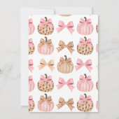 秋かわいいコケットボウヒョウかぼちゃ赤ちゃんシャワー 招待状 (裏面)