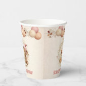 秋かわいいベアーガール誕生日紙カップ 紙コップ (右)