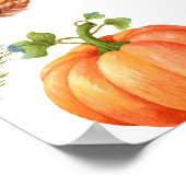 秋かわいいリトルカボチャ赤ちゃんシャワーへようこそ ポスター (角)