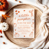 秋かわいい手カボチャ小さな赤ちゃんシャワーを描画 招待状