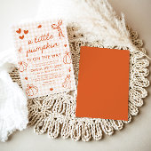 秋かわいい手カボチャ小さな赤ちゃんシャワーを描画 招待状