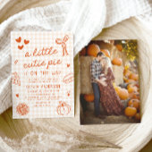 秋かわいい手描き小さなかわいこちゃんパイ赤ちゃんシャワー 招待状