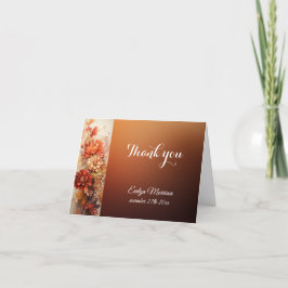 秋かわいい格言紅葉誕生日 サンキューカード