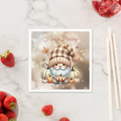 秋かわいい格言紅葉誕生日 スタンダードカクテルナプキン (インサイチュ)