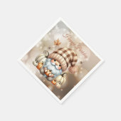 秋かわいい格言紅葉誕生日 スタンダードカクテルナプキン (角)