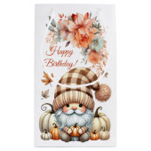 秋かわいい格言紅葉誕生日 スモールペーパーバッグ (裏面)