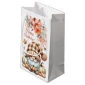 秋かわいい格言紅葉誕生日 スモールペーパーバッグ (裏面アングル)