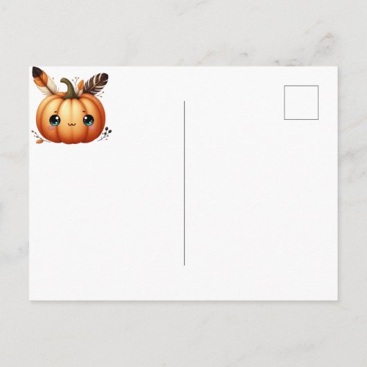 秋かわいい格言紅葉誕生日 ポストカード (裏面)