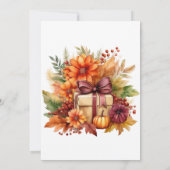 秋かわいい格言紅葉誕生日 招待状 (裏面)