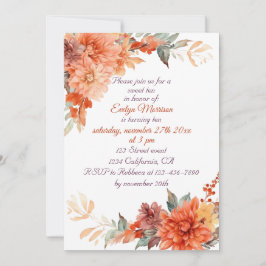 秋かわいい格言紅葉誕生日 招待状