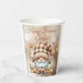 秋かわいい格言紅葉誕生日 紙コップ (裏面)