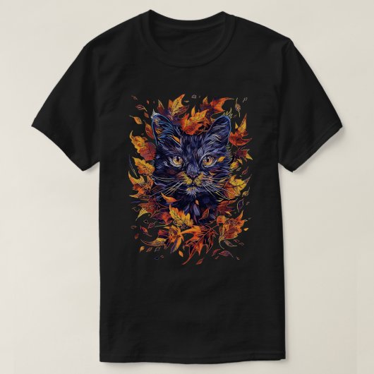 秋かわいい猫秋ブリーズ Tシャツ (デザイン正面)