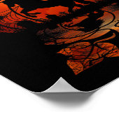 秋かわいい馬のカボチャおもしろいハロウィーンオータム ポスター (角)